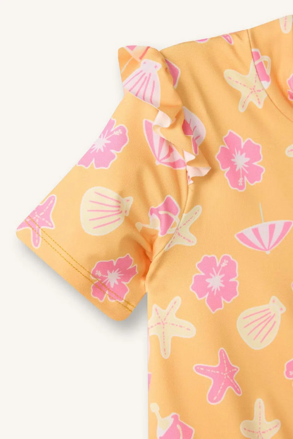 Купальник детский с принтом для девочки H5411A526HSYL301 Defacto, желтый — фото 3