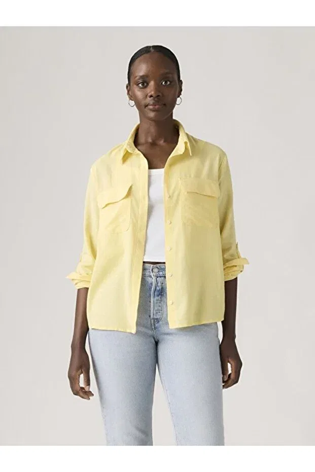 Женская рубашка с длинным рукавом Elaine Utility Shirt Levi'S, Yellow — фото 2