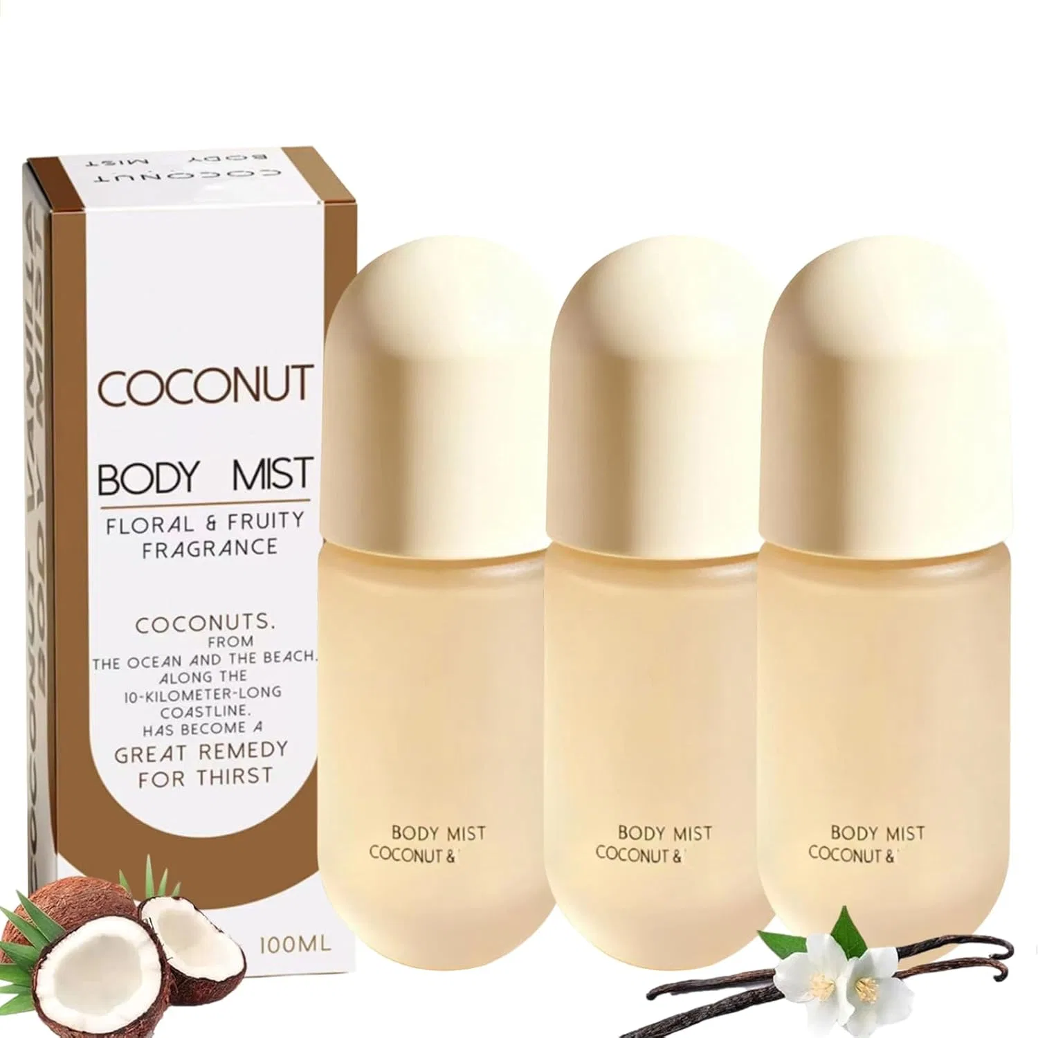 Спрей для тела Coconut Vanilla, 3 шт, 100 мл Generic