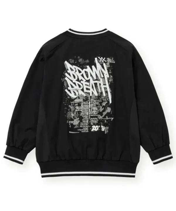 Детский свитшот с вязаным принтом 20th Anniversary, Brownbreath Kids, черный — фото 2