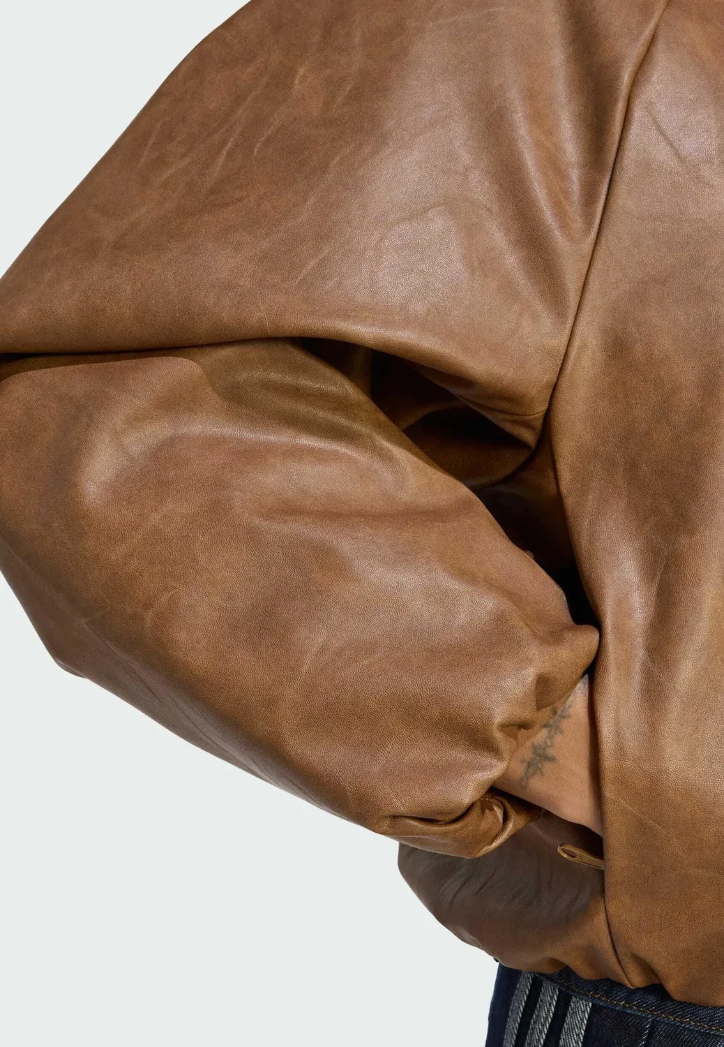 Укороченная куртка SST - куртка из искусственной кожи Adidas Originals, Brown Desert — фото 4