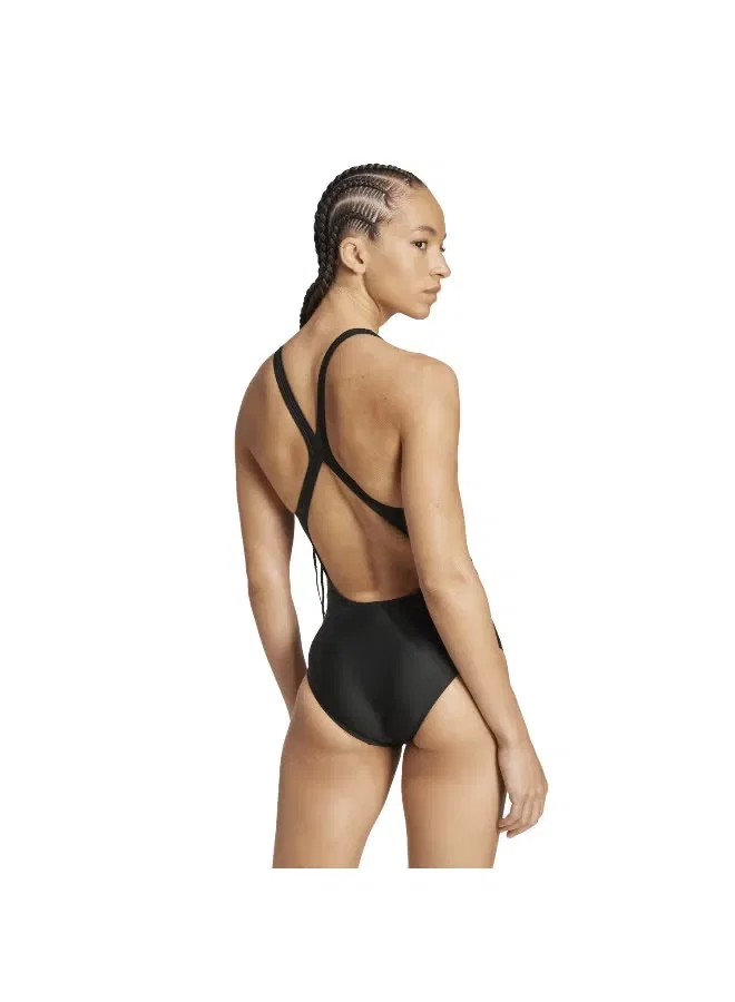 Купальник спортивный с открытой спиной 3 stripes C-back Adidas, черный — фото 3