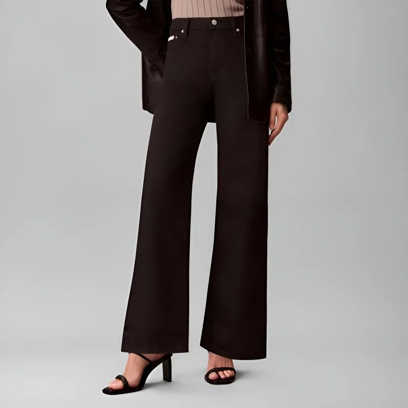 Женские джинсы Wide Leg Calvin Klein, JW4 Denim Black — фото 4
