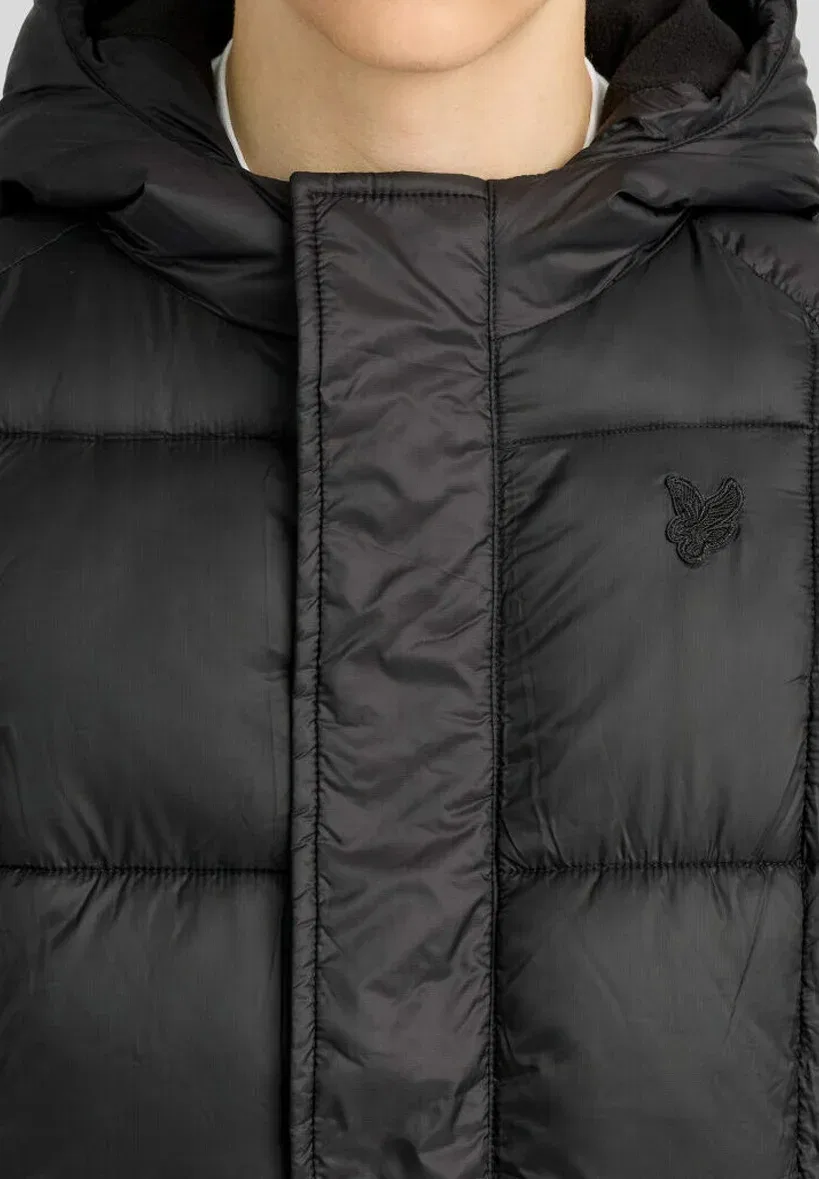 Куртка средней высоты, стеганая куртка с принтом орла в тон - зимняя куртка Lyle & Scott, Jet Black — фото 4