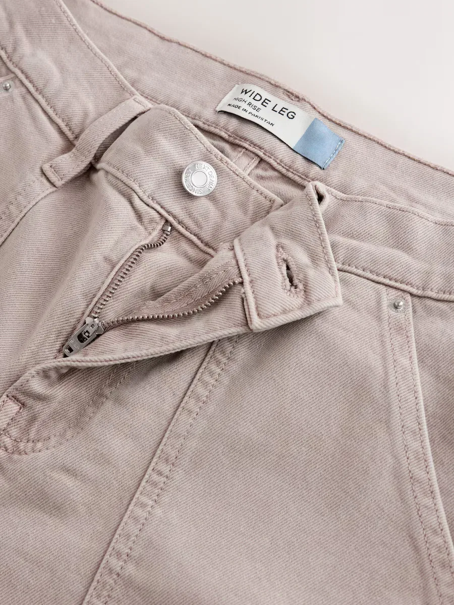 Джинсы Next Wide leg Jeans в цвете Stone — фото 3