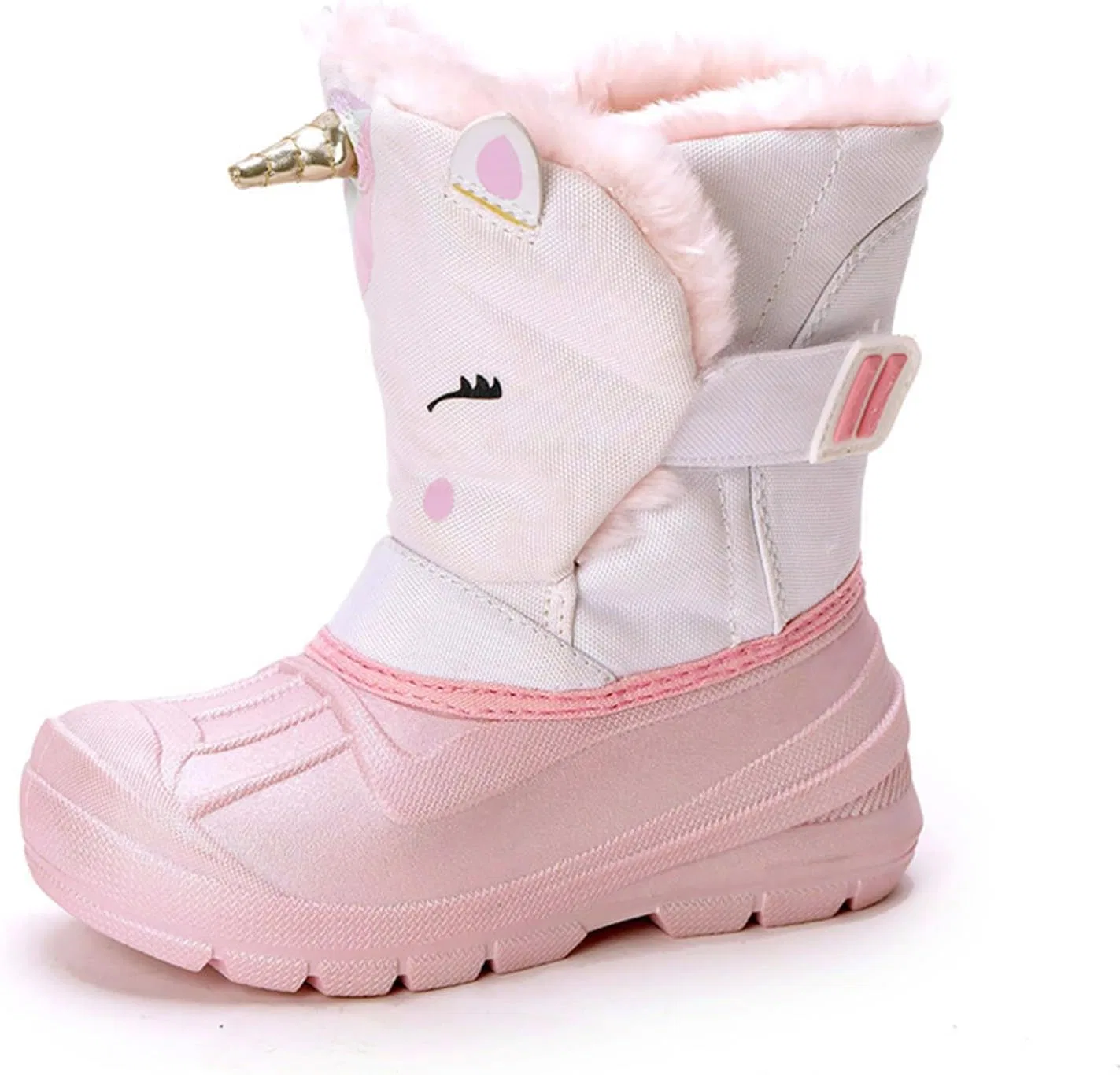 Детские зимние сапоги для мальчиков и девочек с принтом SECHRITE, Pink Unicorn