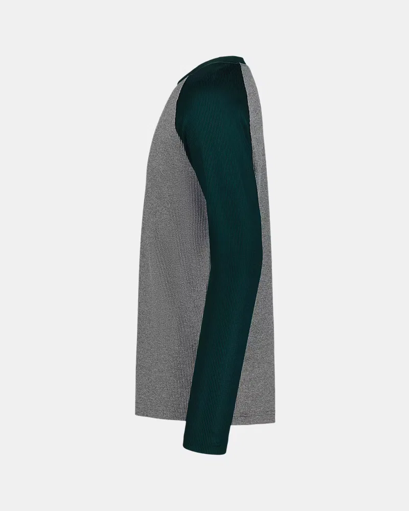 Футболка с длинным рукавом термо с регланом UA Thermal Raglan UnderArmour, Clay Green/White — фото 4