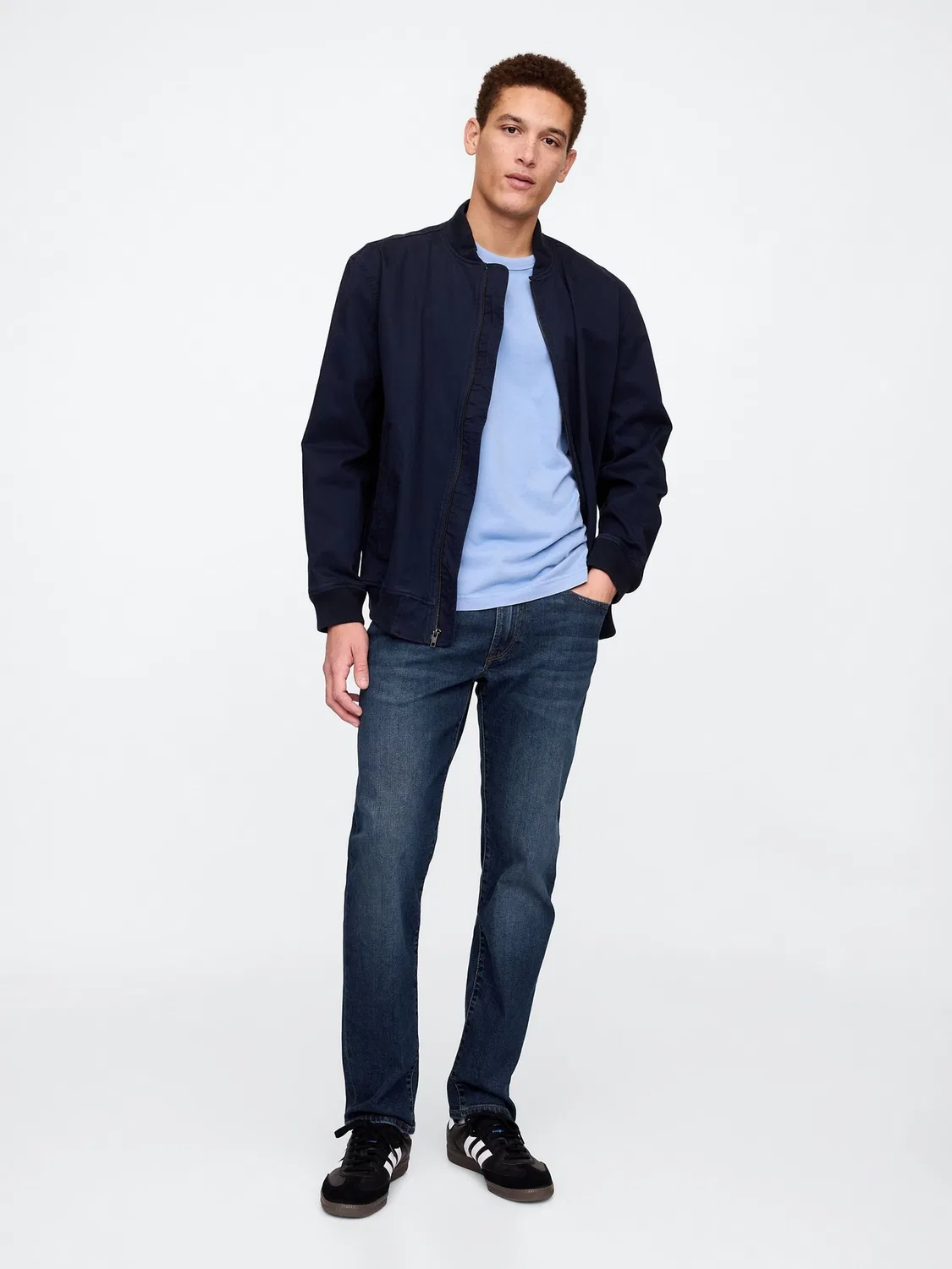 Джинсы прямого кроя Gap Dark Indigo, темно-синий
