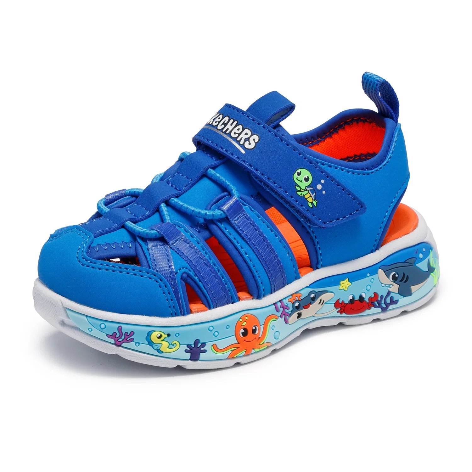Детские сандалии с цветной подошвой Skechers, Light Blue-Blue
