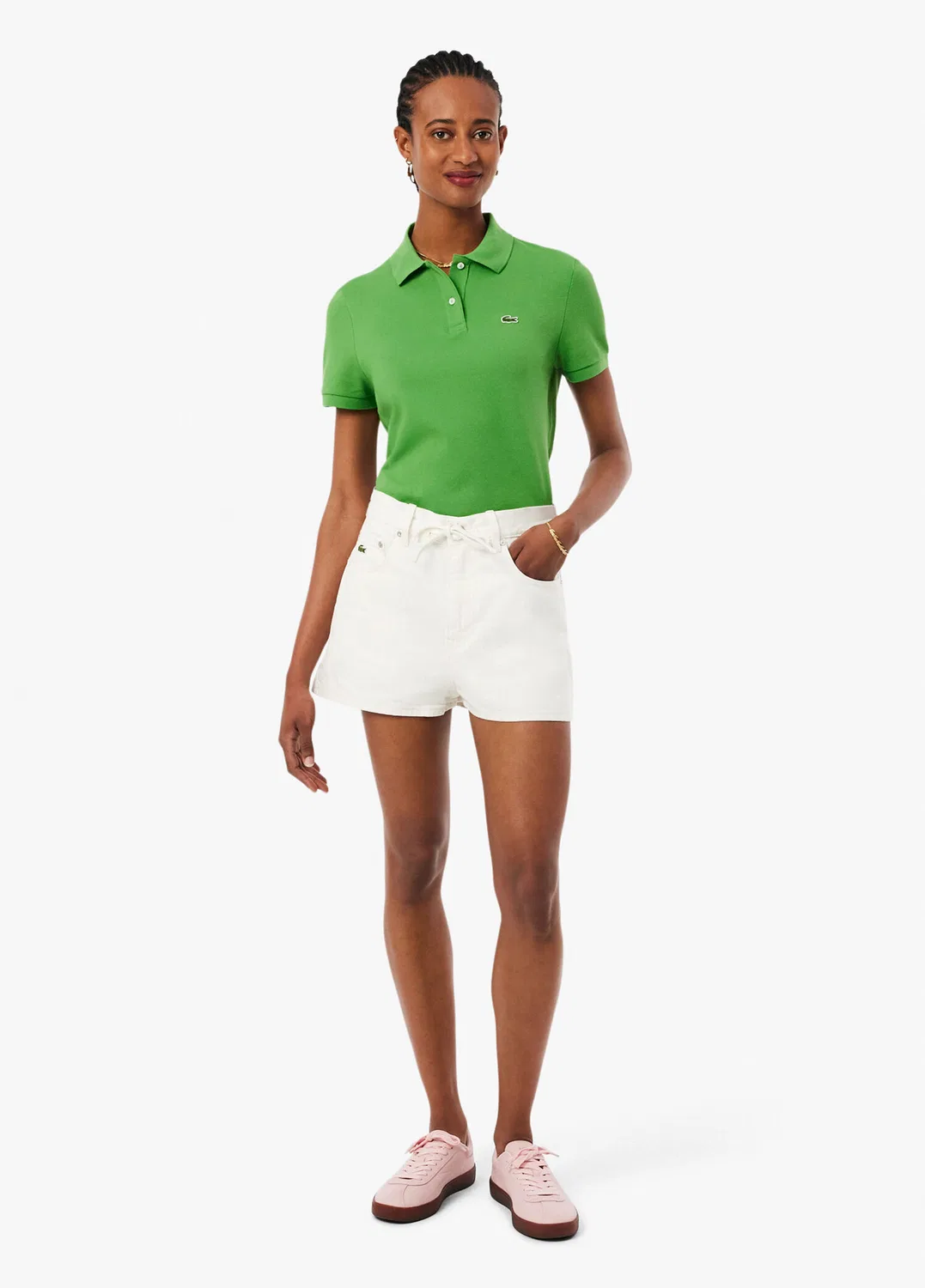 Шорты джинсовые Lacoste, белый — фото 2
