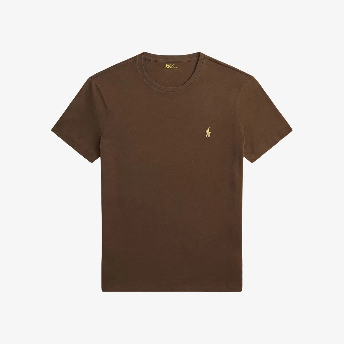 Футболка из хлопкового трикотажа с вышитым логотипом Polo Ralph Lauren, коричневый