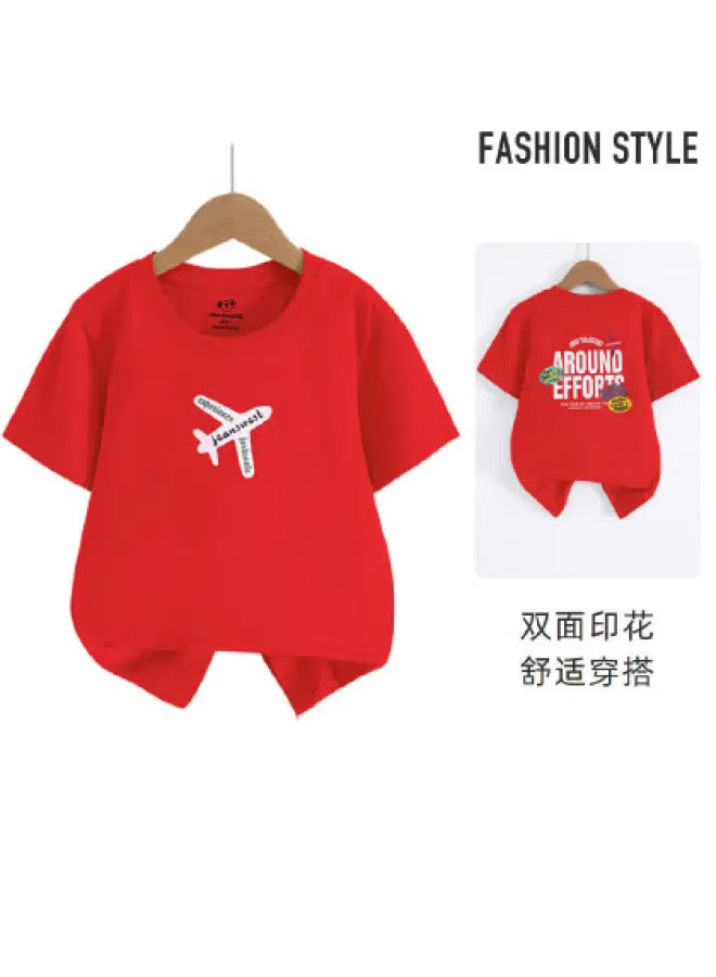 Футболка с принтом самолета, хлопковая, Jeanswest, красный