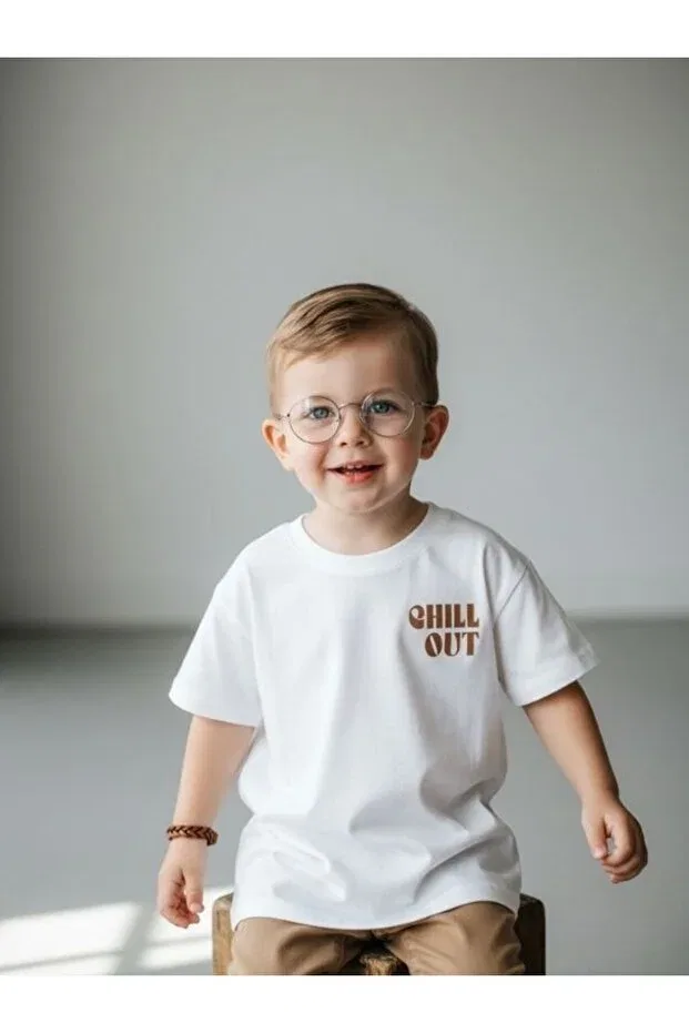 Детская футболка для мальчиков хлопковая Chill Out Written Zekids, White — фото 2
