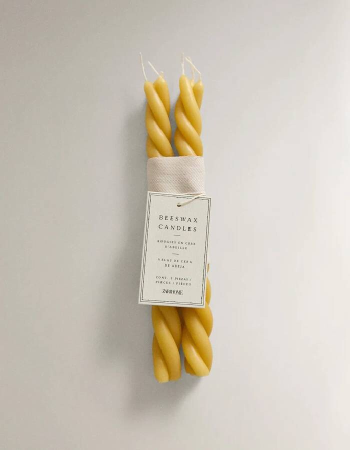 

Набор свечей Zara Home Pack Of Beeswax Candles 2 Pack, желтый