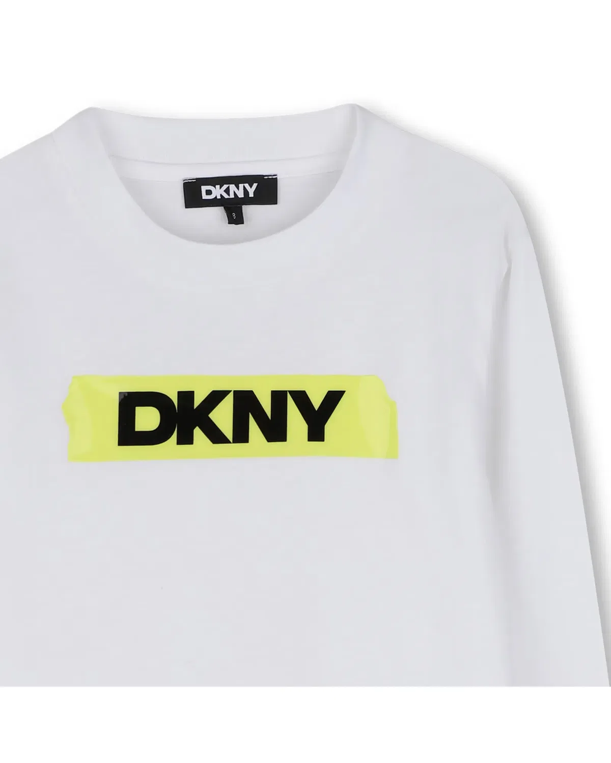 Детская футболка с длинным рукавом с принтом DKNY, Blanco — фото 2