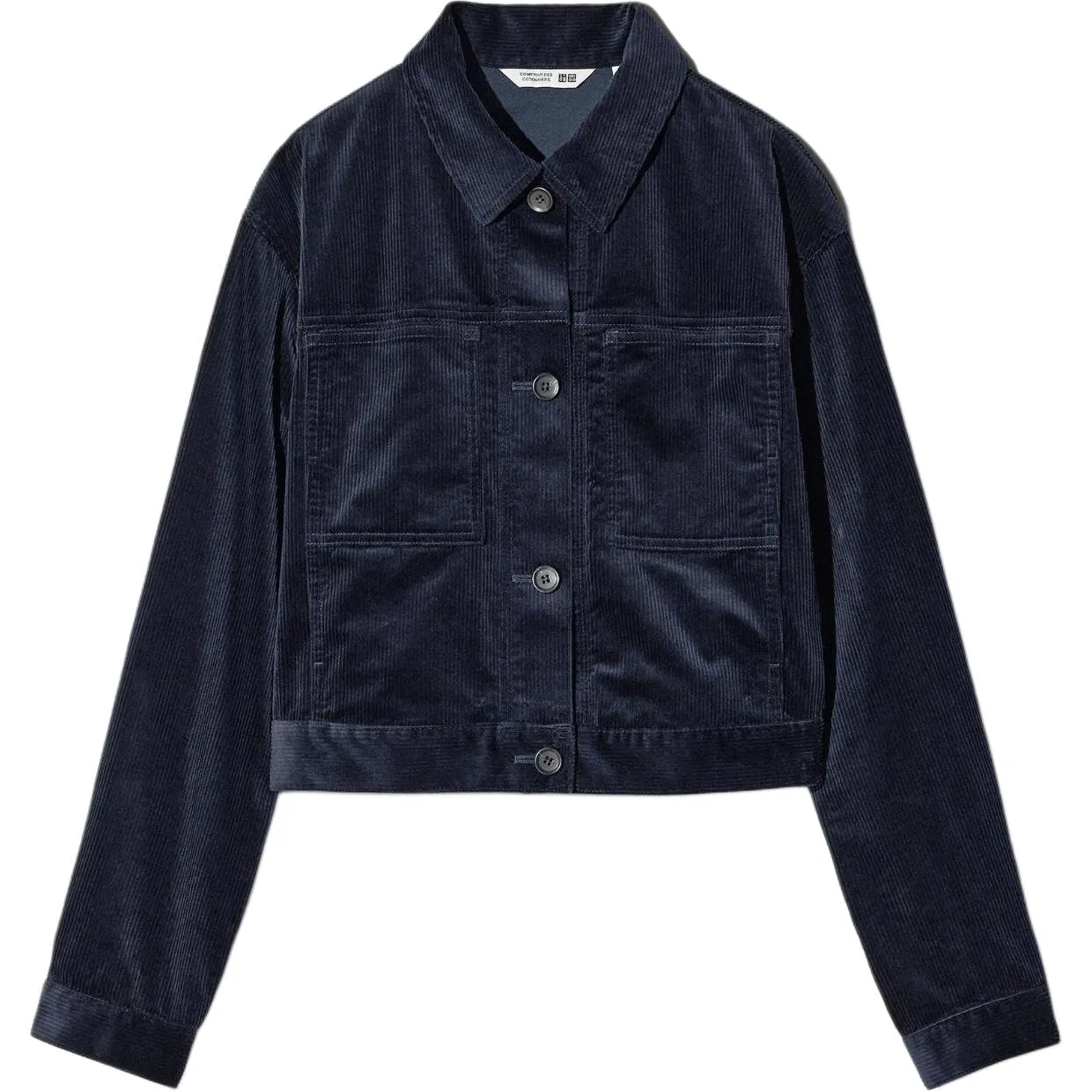 Женское пальто с лацканами UNIQLO, Navy Blue