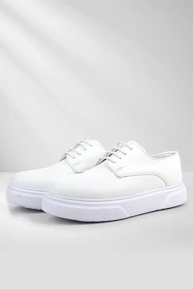 Детские классические туфли на шнуровке для мальчиков Derby Rakerplus, White