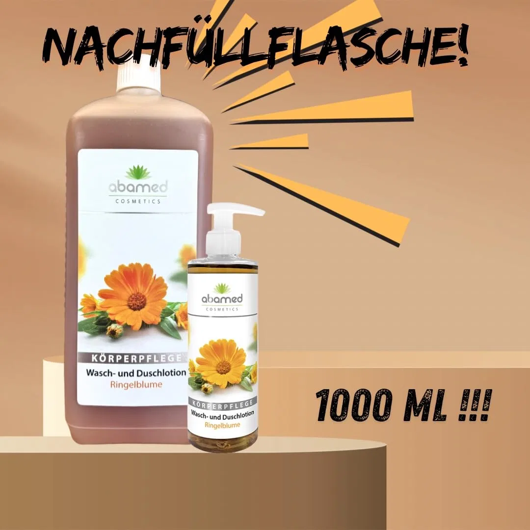 Лосьон для мытья и душа Календула, abamed, 1000 мл, Темно-оранжевый — фото 4