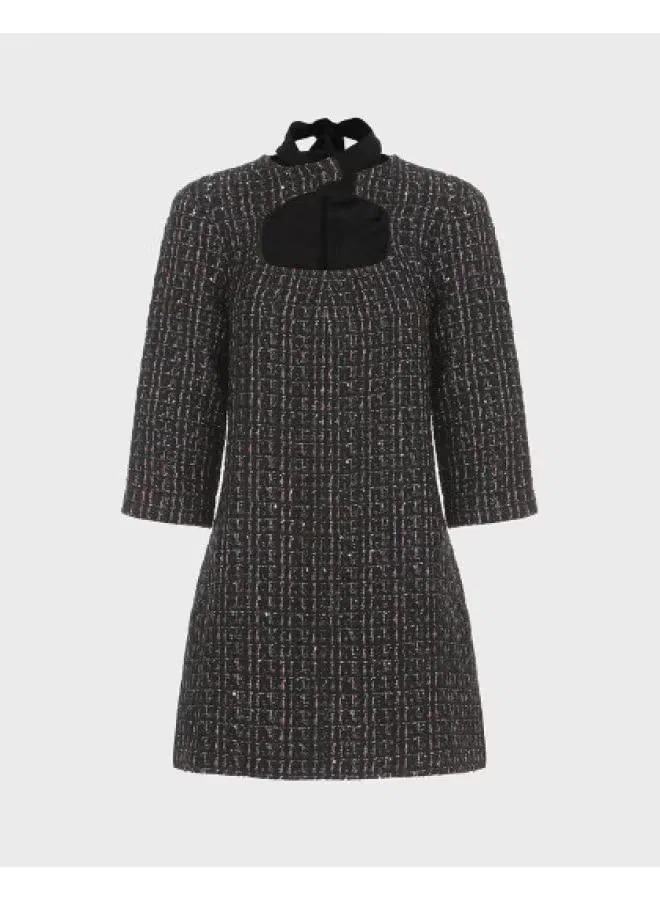 Платье с ажурным воротником и пайетками Zara, черный