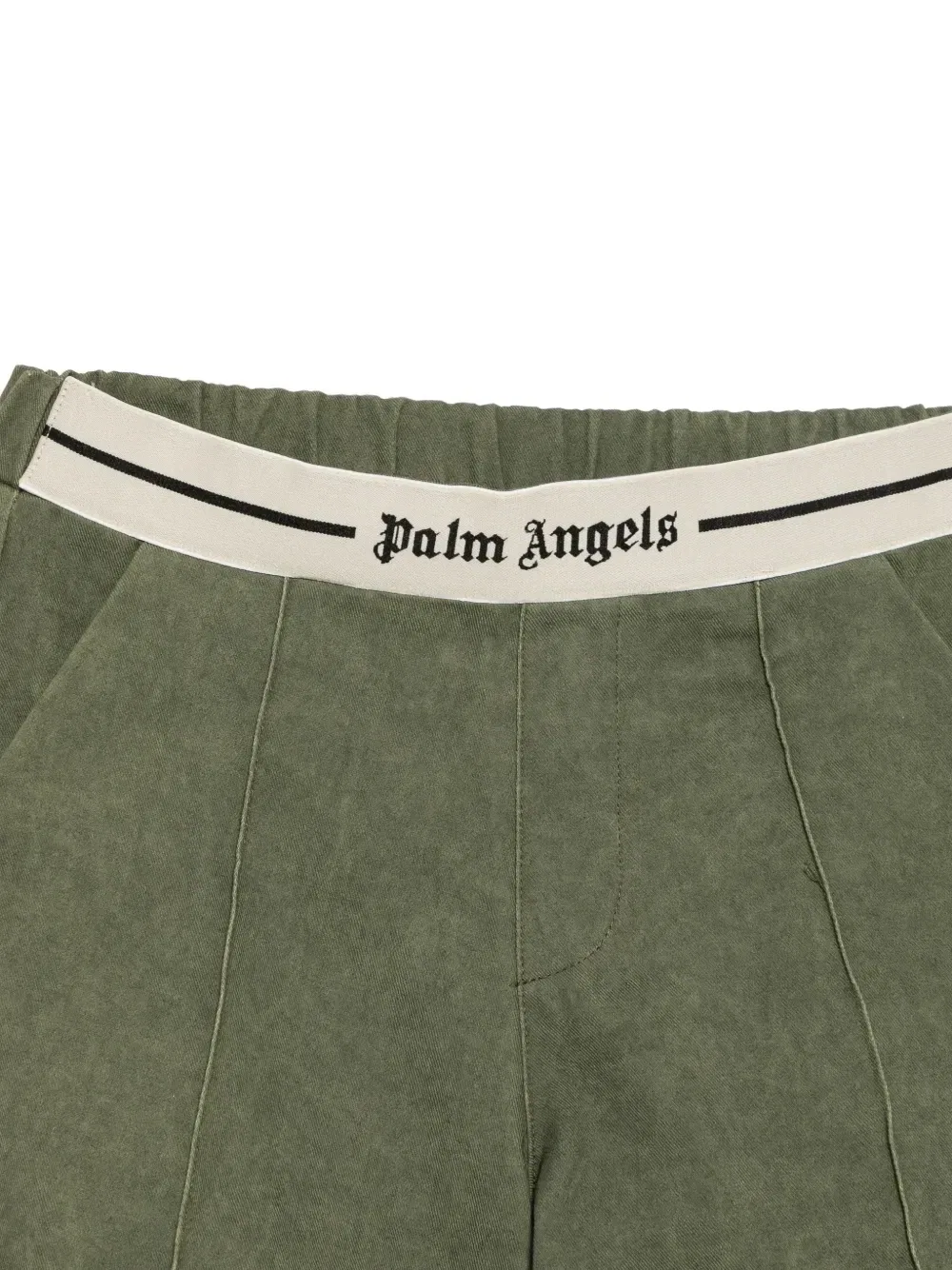 Грузовые брюки с логотипом на поясе Palm Angels Kids, зеленый — фото 3