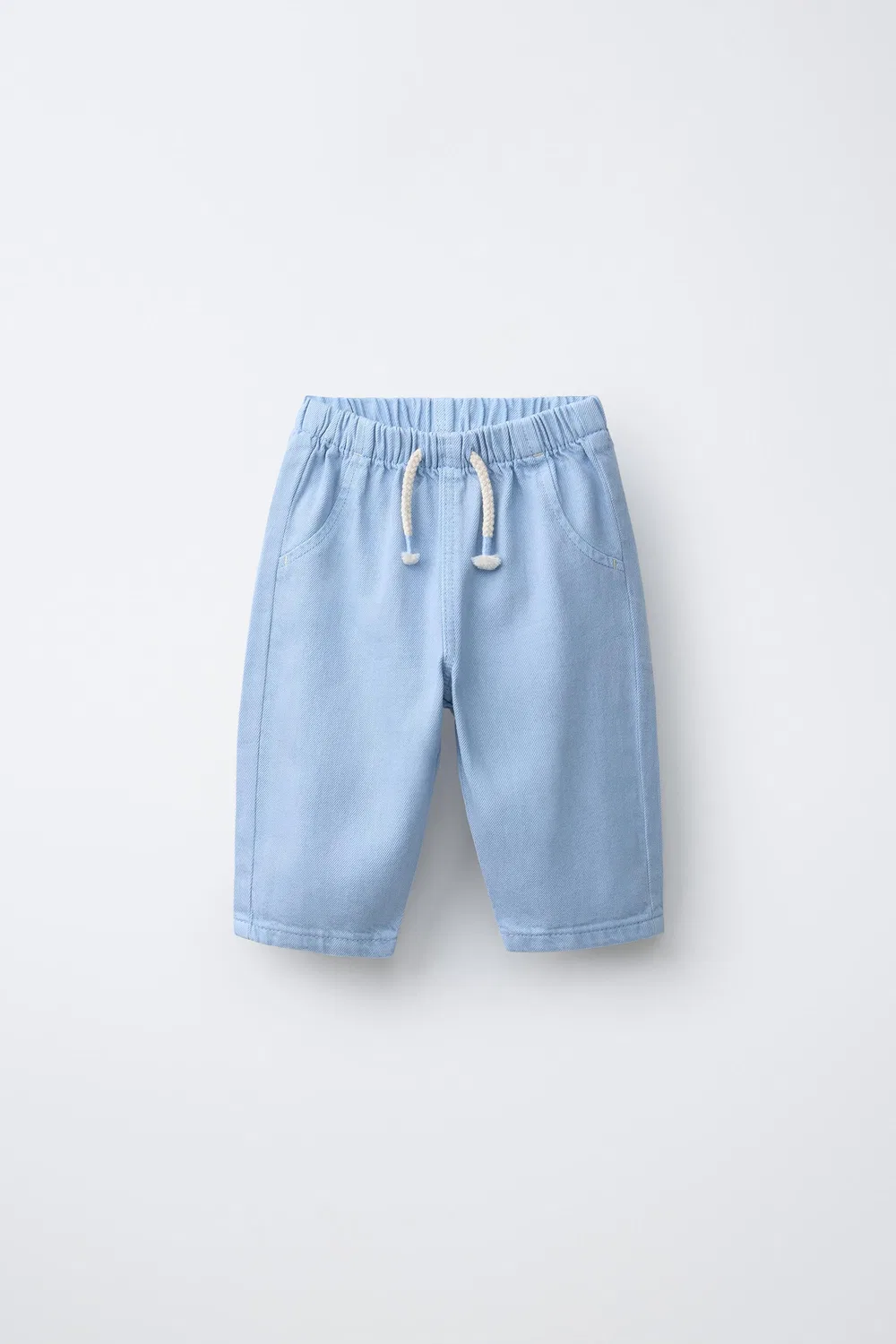 Брюки из саржи свободного кроя ZARA, Bluish