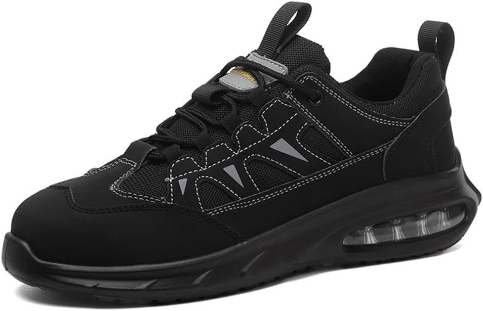 

Кроссовки со стальным носком для мужчин и женщин, дышащие защитные обувь, индустриальные противоскользящие, легкие, проколоустойчивые кроссовки Hdmgcr, черный