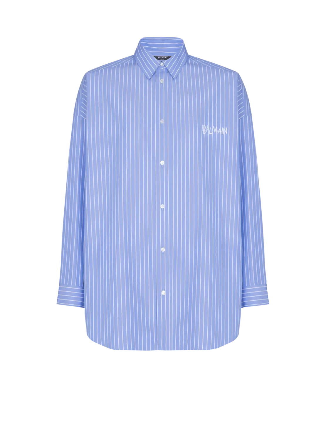 

Свободная рубашка в полоску Balmain, синий