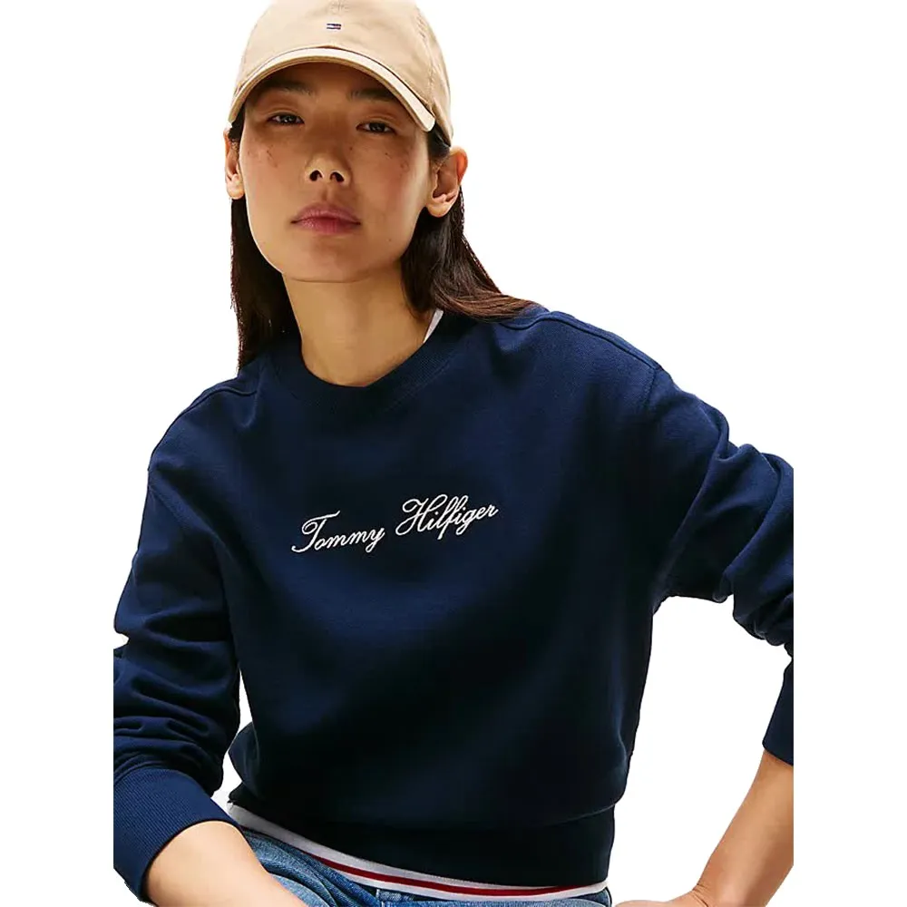 Толстовка Tommy Hilfiger Lurex Script Regular Fit, синий — фото 4