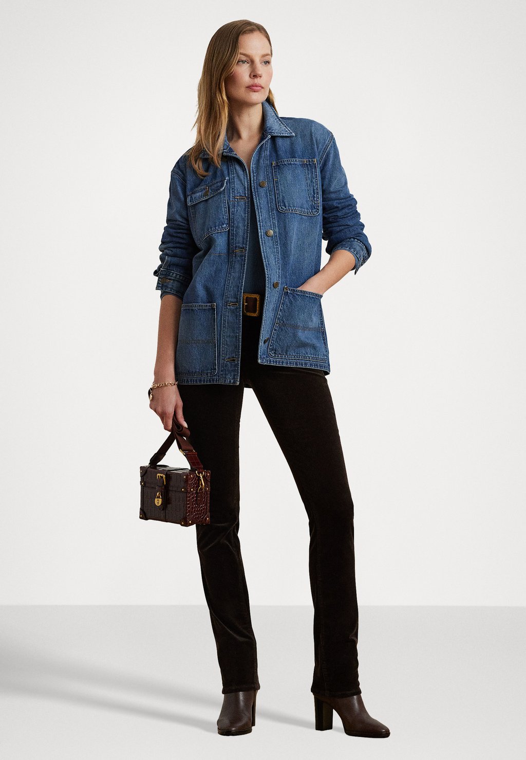 

Джинсовая куртка DENIM SHIRT JACKET Lauren Ralph Lauren Petite, синий деним