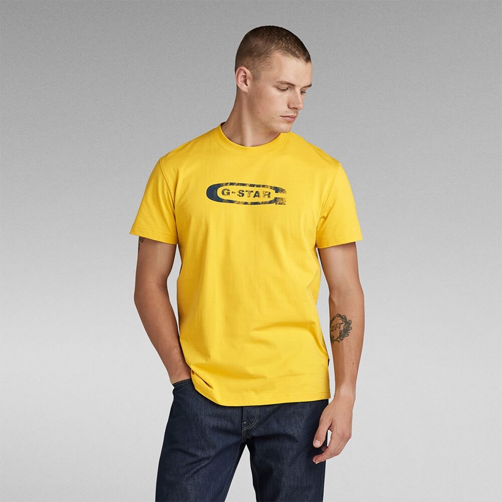 

Футболка с коротким рукавом G-Star Distressed Old School Logo, желтый