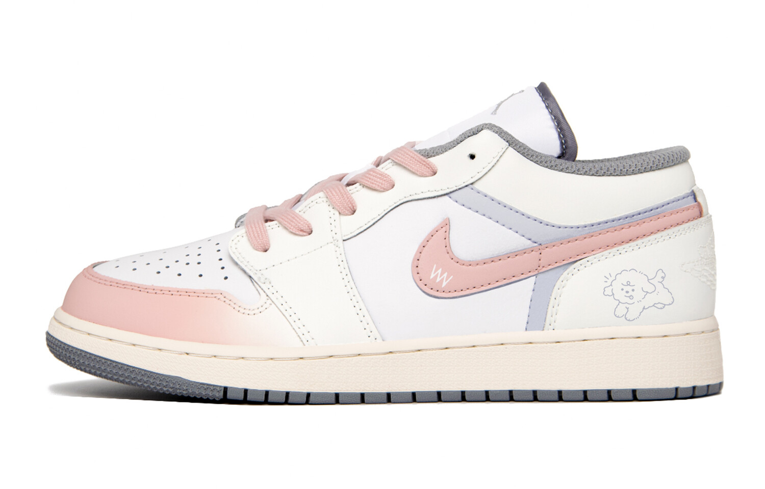 

Кроссовки Air Jordan 1 Vintage Basketball Shoes Women's Low-top Platinum Violet/Coconut Milk/Volt/Sail, розовый