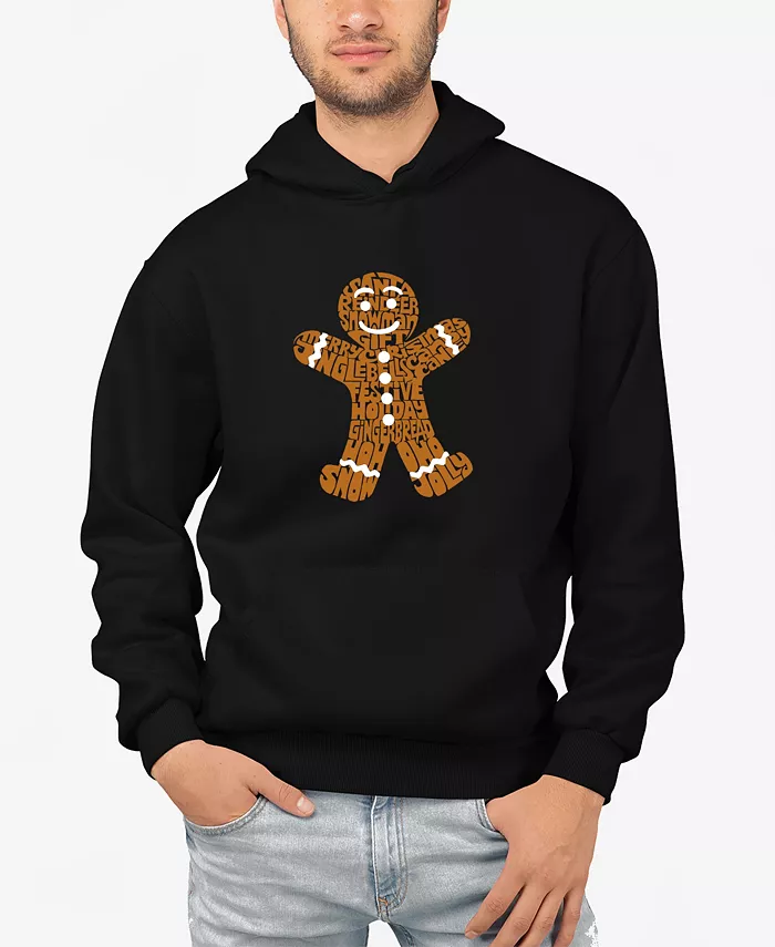 

Мужская худи с принтом Gingerbread Word Art LA Pop Art, черный