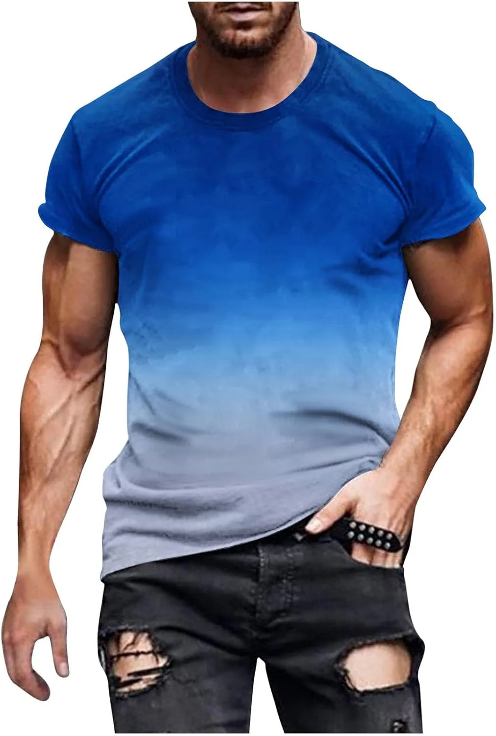 

Мужская футболка с коротким рукавом Gradient Color Crewneck