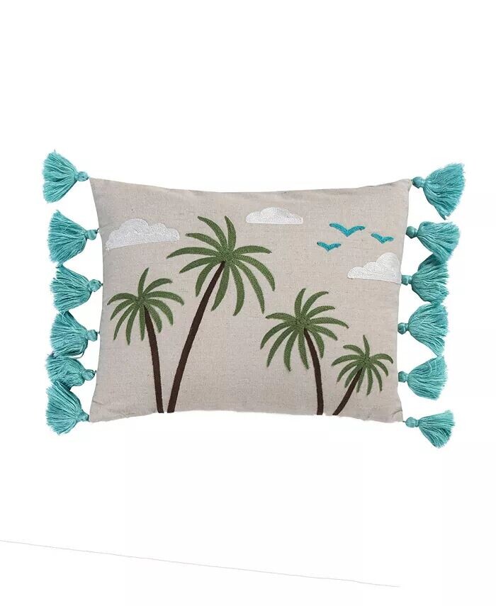 

Подушка Beach Days Palm с кисточками, 14 x 18 дюймов Homthreads, бежевый