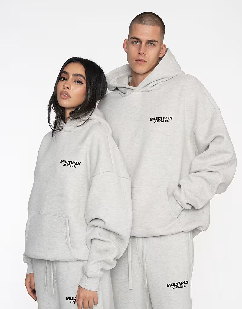 

Multiply Apparel - Buff - Толстовка свободного кроя в цвете Heather Grey