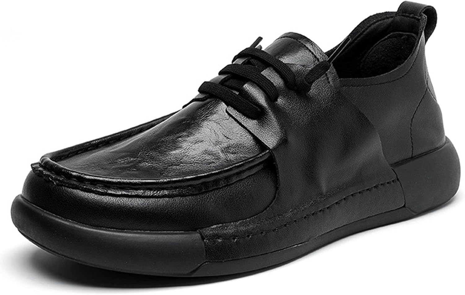 

Мужские модные ретро туфли на шнуровке с мягкой подошвой, классические удобные кожаные туфли Оксфорд, нескользящие Vannida, черный