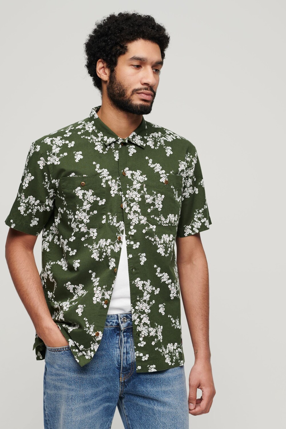 

Пляжная рубашка с короткими рукавами Superdry, зеленый
