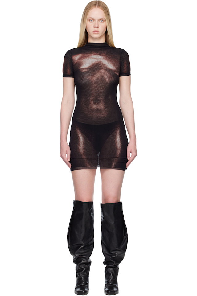 

Jean Paul Gaultier Черно-Бордовое мини-платье «короткая пыль для тела»