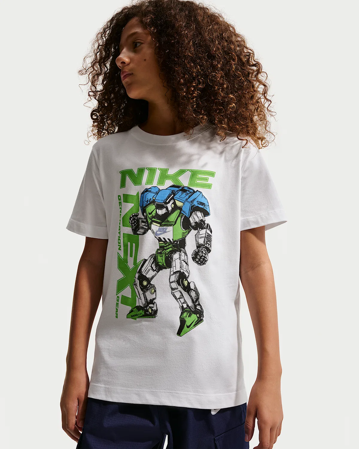Детская футболка Nike Sportswear, White/Green/Blue/Green