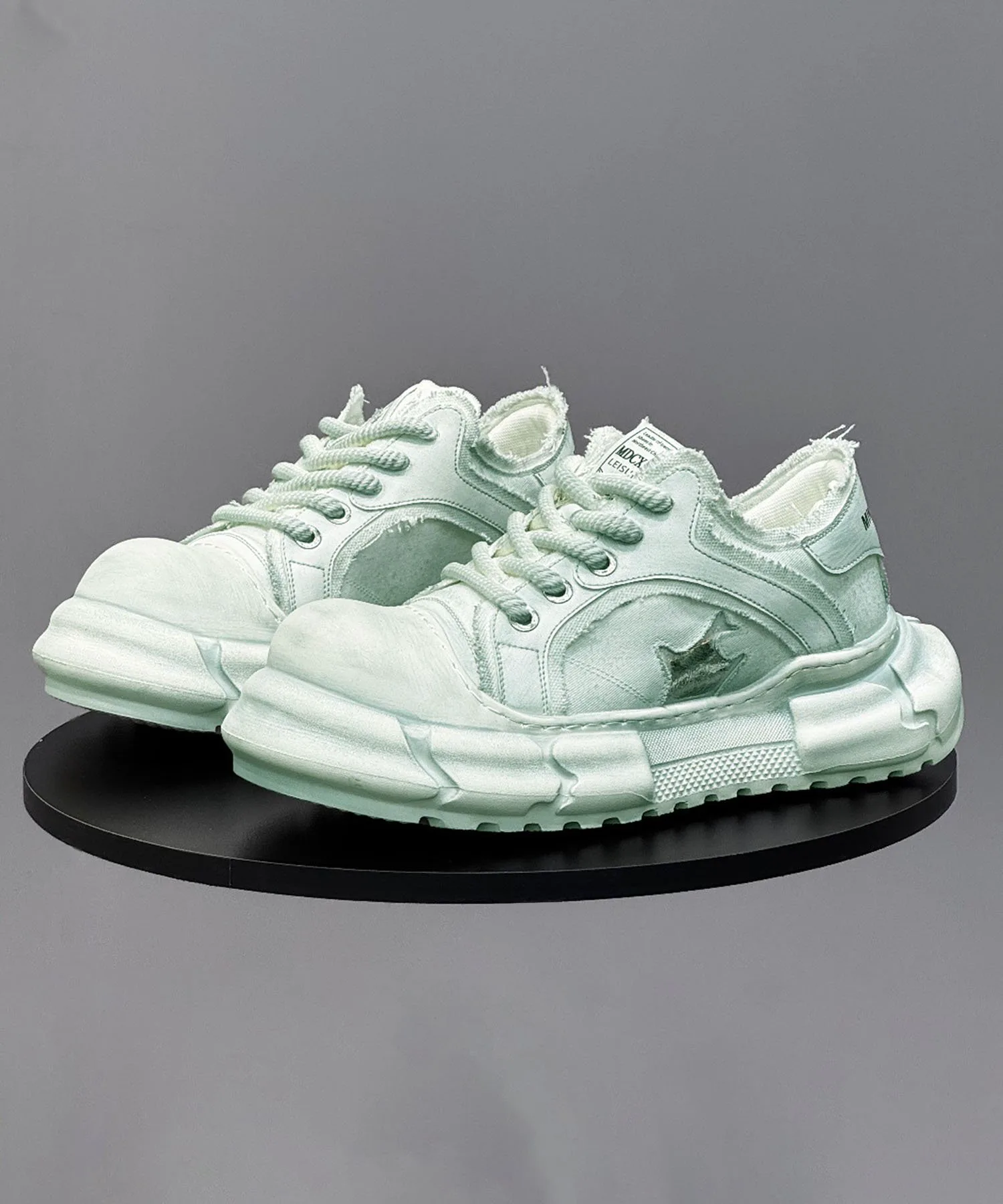 Кроссовки на толстой подошве из парусины со шнуровкой Aimoha - Select -, Light blue — фото 2