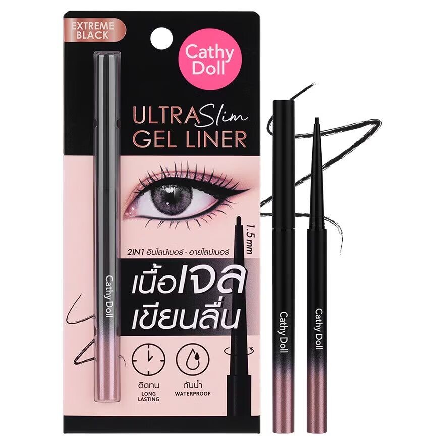 

Cathy Doll Ультратонкая гелевая подводка 0,07г. Экстремальный черный, Extreme Black
