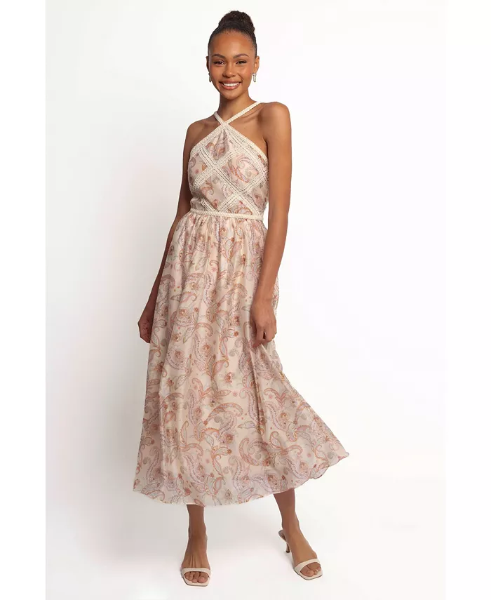 

Женское платье миди Ximena Petal and Pup, коричневый/бежевый