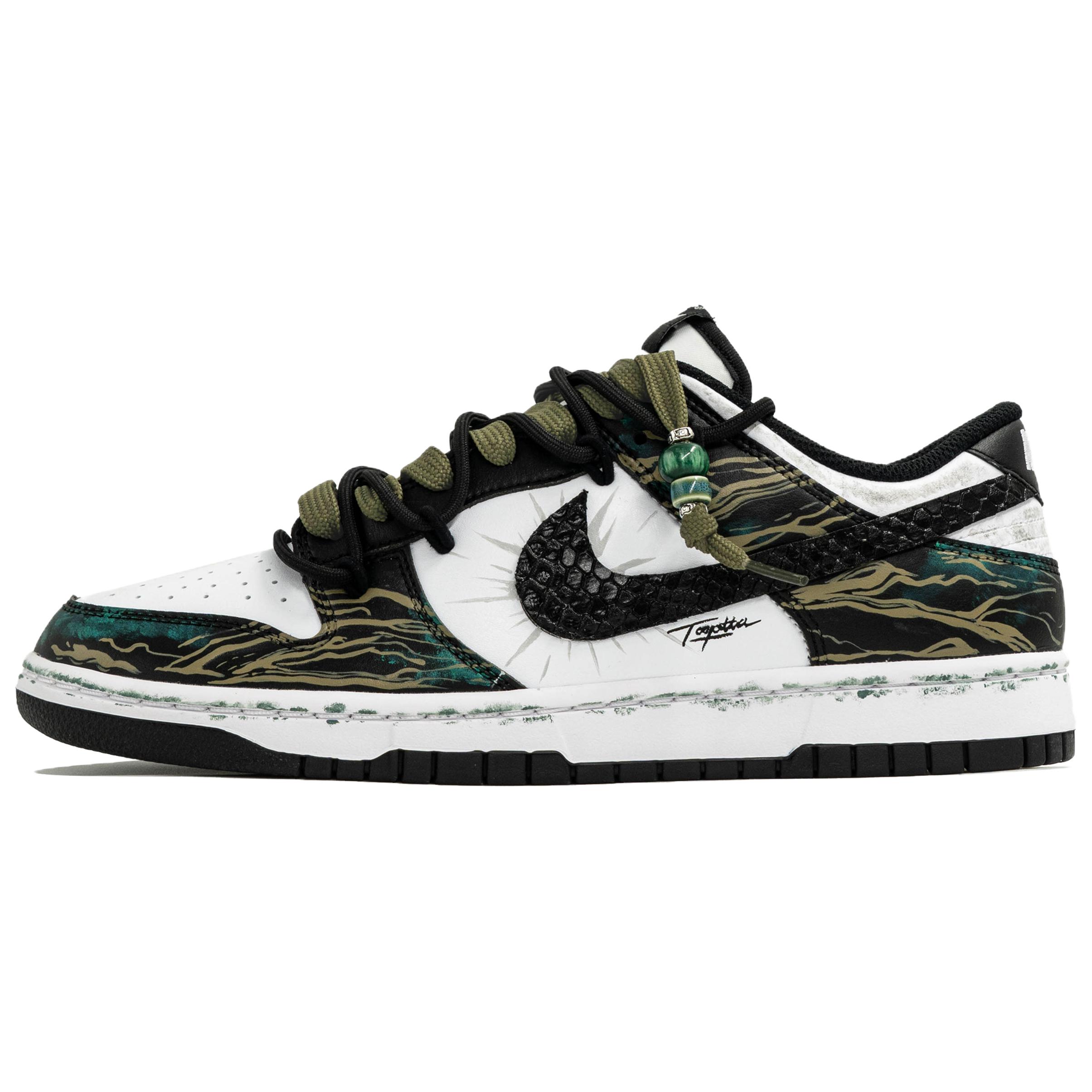 Nike Dunk Kaleidoscope, Brown Moss Mystery, Shopping Bag, абразивостойкие низкие скейтборд-кроссовки мужские — фото 3
