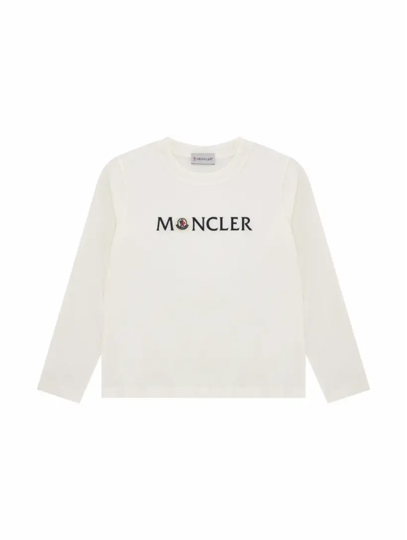 

Хлопковый лонгслив с логотипом Moncler, белый