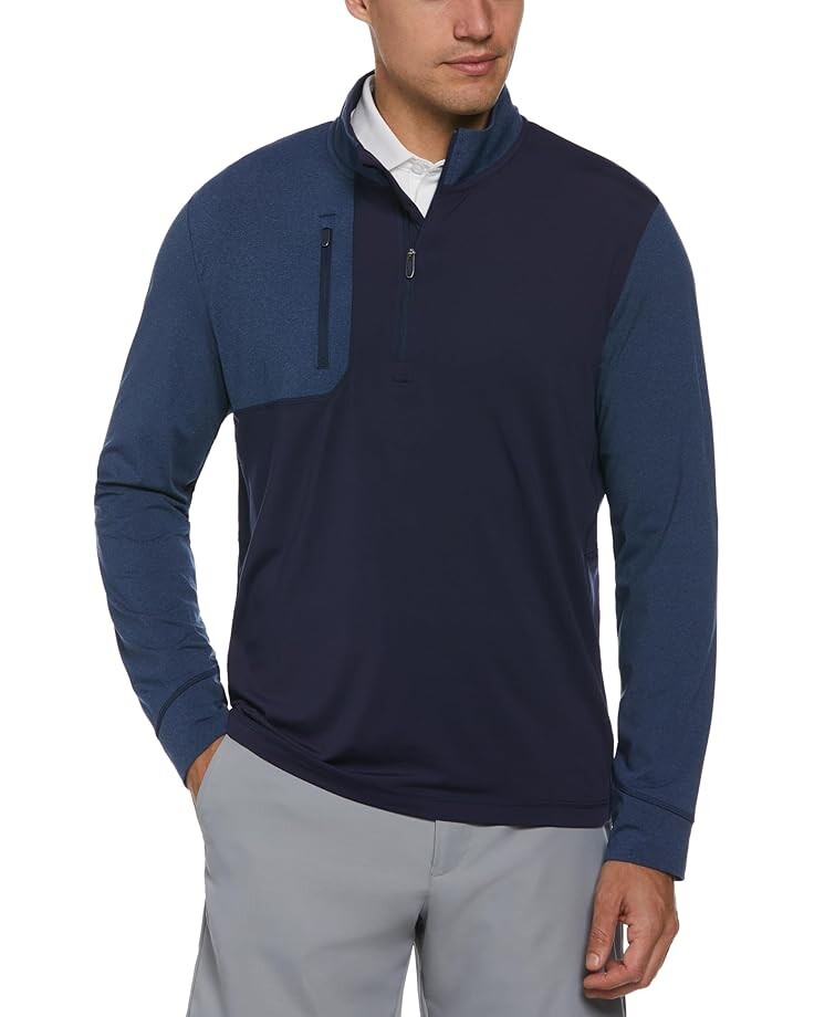 

Пуловер Callaway Aquapel Mixed Media 1/4 Zip Pullover, цвет Peacoat Heather