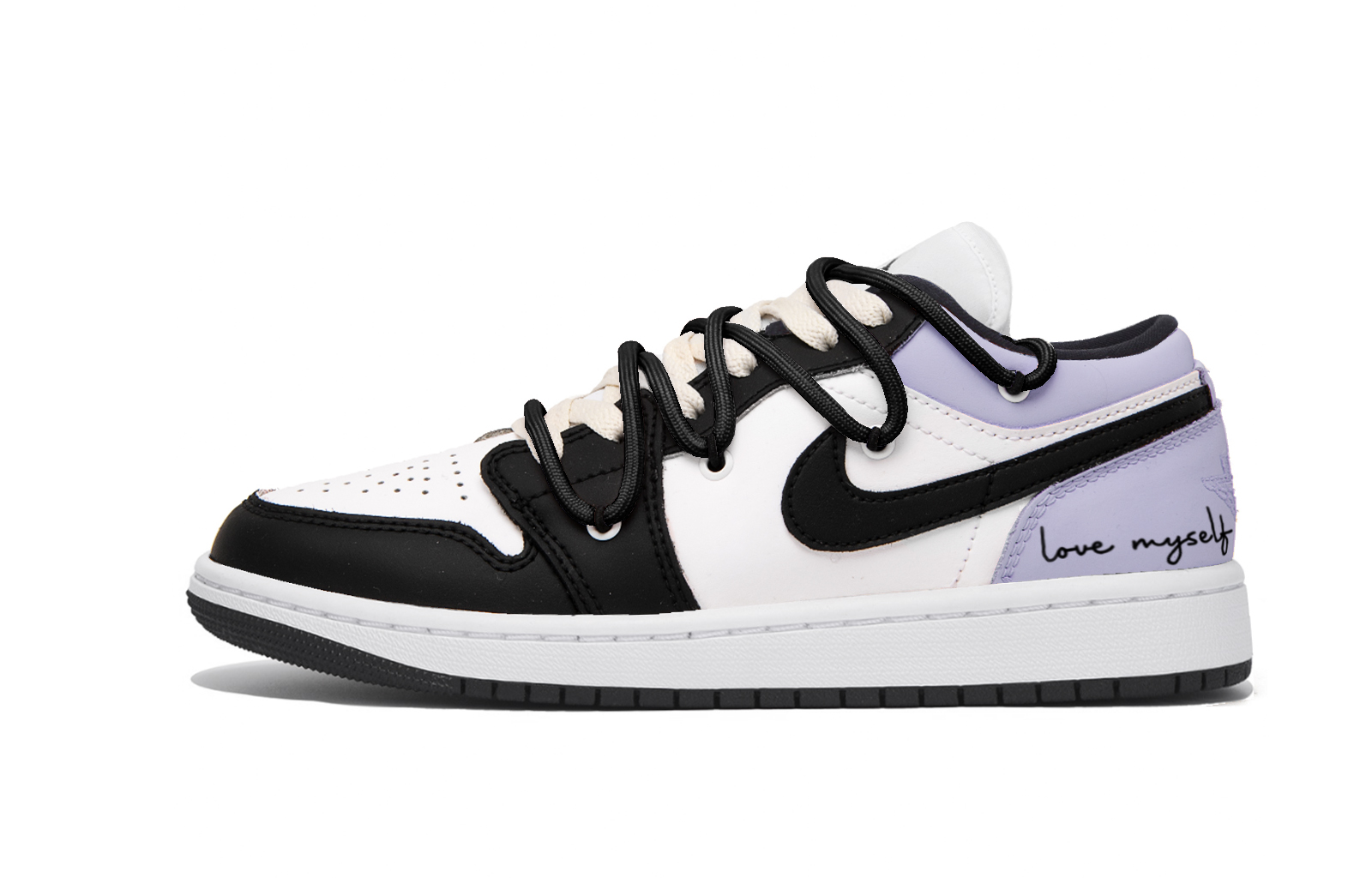 

Jordan Эйр 1 Паппи Фрагмент Лоу-Топ Винтажные баскетбольные кроссовки Женские Чёрно-Фиолетовые, цвет Black Purple