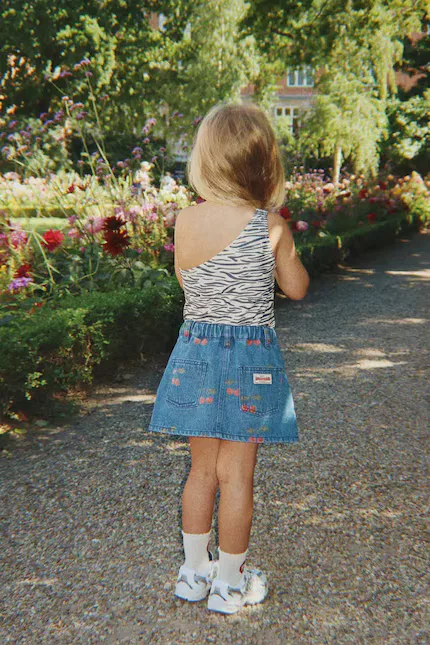 Юбка джинсовая трапециевидная MAGOT PRINTED SKIRT Konges Sløjd, синий