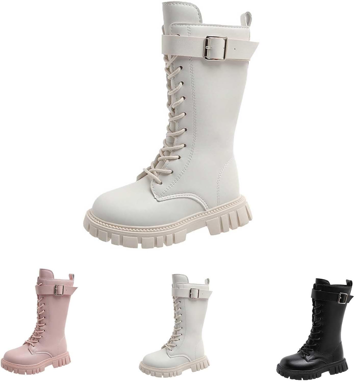 

Девочкам Ботинки Боевые Ботинки из искусственной кожи PU Милые на шнуровке С боковой молнией Средние сапожки на платформе Маленькие дети/Старшие дети ZRBYWB, 01-Black