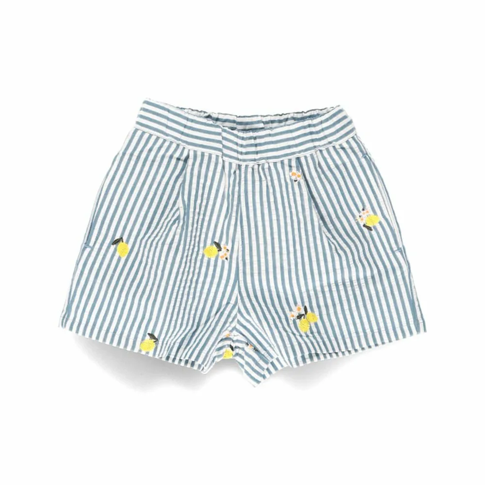 Шорты с вышивкой «Лимон и цветок» Branshes, off white — фото 2