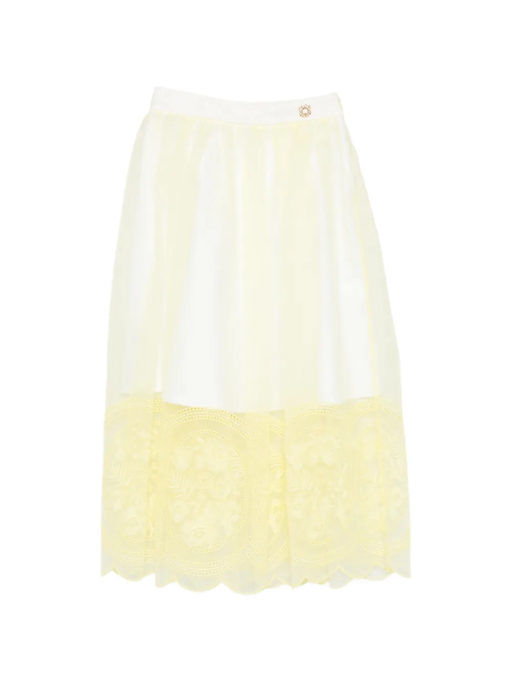 Юбка с цветочной вышивкой Elie Saab Junior, желтый